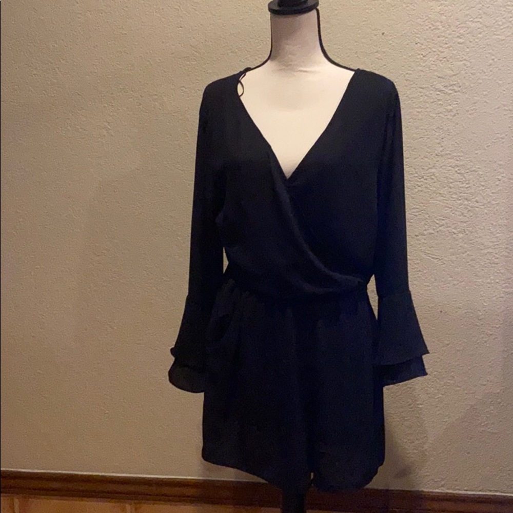 Black polyester Divided by H&M romper Sz 14
